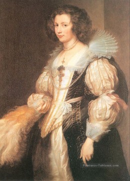  Assis Tableaux - Portrait de Maria Lugia de Tassis Baroque peintre de cour Anthony van Dyck